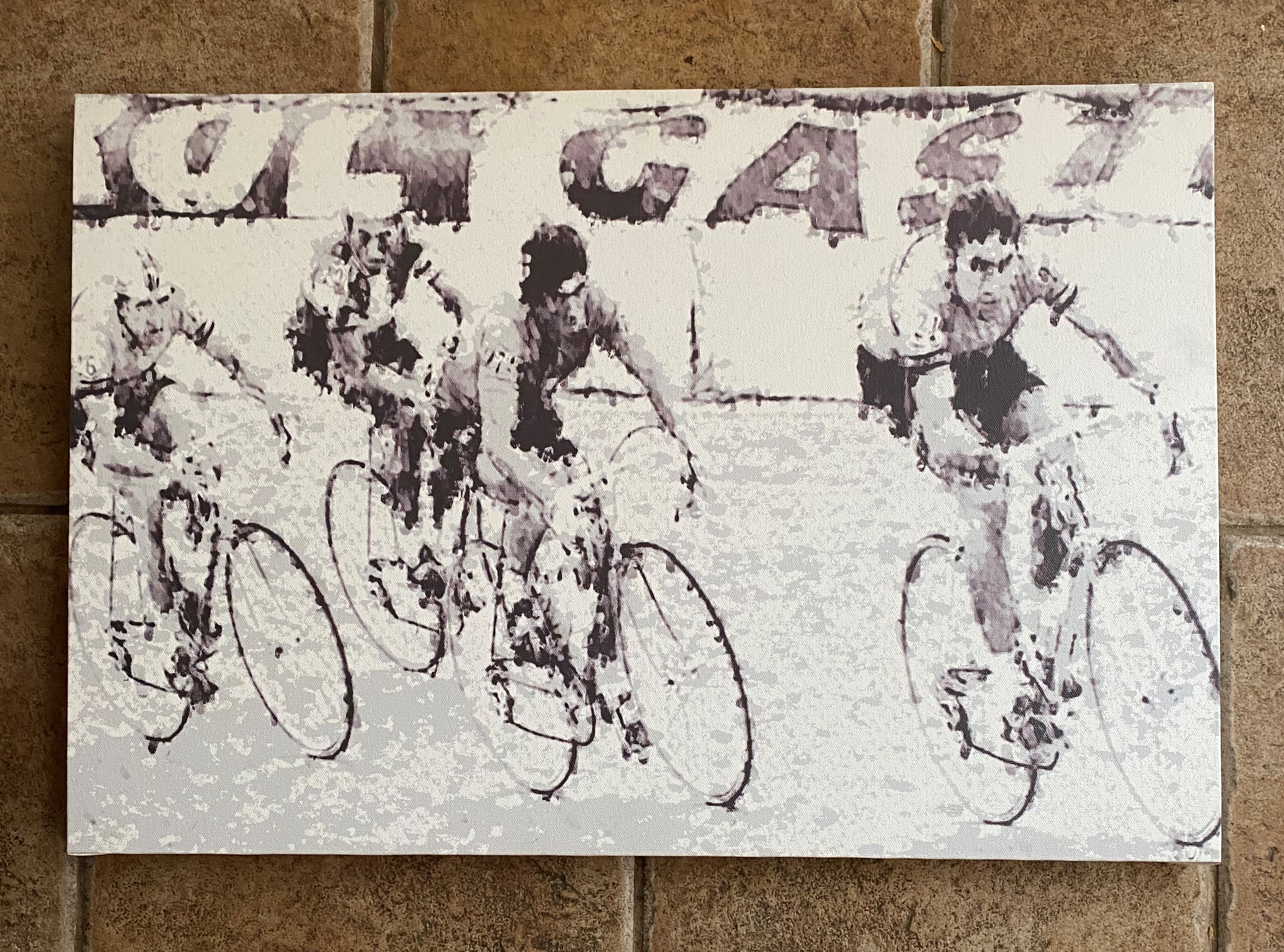 Photo of Eddy Merckx printed on canvas